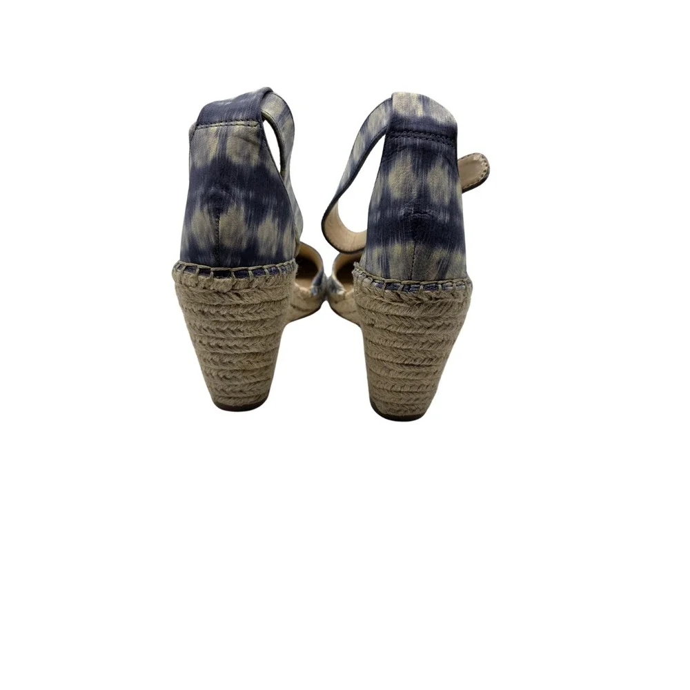 Vince Camuto Espadrille Wedge Sandals Ankle Strap Blue Tie Dye‎ 7.5M